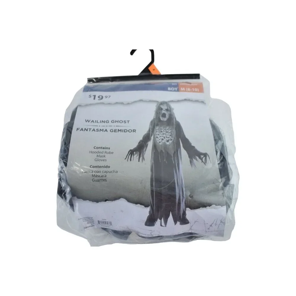 Boys M - 8/10 New Wailing Ghost Complete 3 Piece Halloween Costume